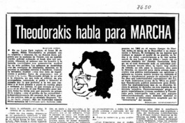 Theodorakis habla para MARCHA.
