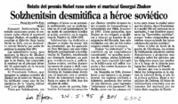 Solzhenitsin desmitifica a héroe soviético