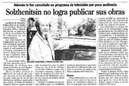 Solzhenitsin no logra publicar sus obras