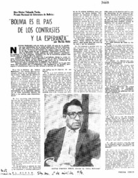 Bolivia es el país de los contrastes y la esperanza"