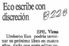 Eco escribe con discresión.