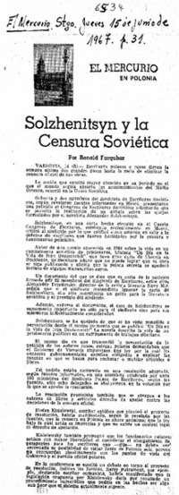 Solzhenitsyn y la censura Soviética