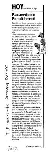 Recuerdo de Panait Istrati