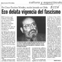 Eco delata vigencia del fascismo