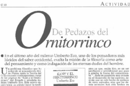 De pedazos del ornitorrinco