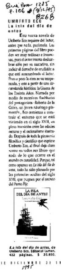 La Isla del día de antes.