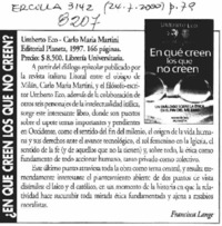 En qué creen los que no creen?