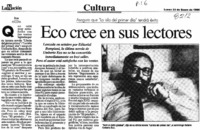 Eco cree en sus lectores.