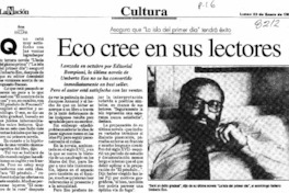 Eco cree en sus lectores.