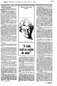 "A cada cual su ración de amor"