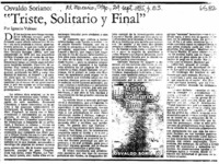 "Triste, solitario y final"