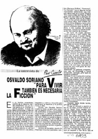 Osvaldo Soriano "Para vivir tambien es necesaria la ficción"