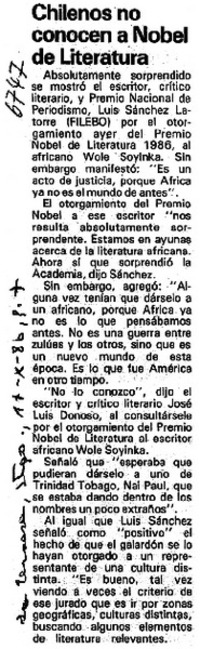 Chilenos no conocen a Nobel de Literatura