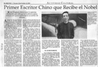 Primer escritor Chino que recibe el Nobel