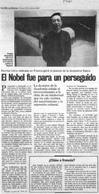 El Nobel fue para un perseguido