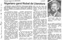 Nigeriano ganó Nobel de Literatura Primer negro en obtenerlo