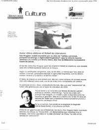 Autor chino obtiene el Nobel de Literatura.