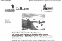 Autor chino obtiene el Nobel de Literatura.