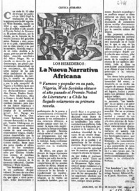 La nueva narrativa africana