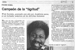 Campeón de la "tigritud"