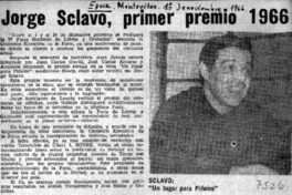 Jorge Sclavo, primer premio 1966.