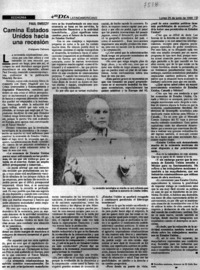 Camina Estados Unidos hacia una recesión