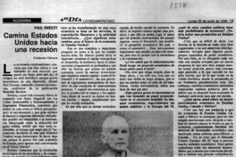 Camina Estados Unidos hacia una recesión