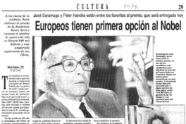 Europeos tienen primera opción al Nobel