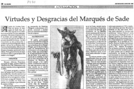 Virtudes y desgracias del Marqués de Sade