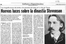 Nuevas luces sobre la dinastía Stevenson Una biografía rescata del olvido a los ancestros del autor de la Isla del Tesoro