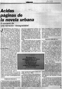 Acidas páginas de la novela urbana