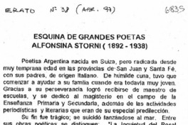 Esquina de grandes poetas Alfonsina Storni (1892-1938)
