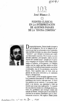 Fuentes clásicas en la interpretación de algunos pasajes de la "Divina Comedia"