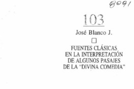 Fuentes clásicas en la interpretación de algunos pasajes de la "Divina Comedia"
