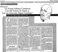 La Poesía italiana comienza con 200 versos de Dante y, tras un intervalo, sigue conmigo".