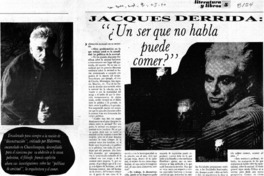 Jacques Derrida, "¿un ser que no habla puede comer?"