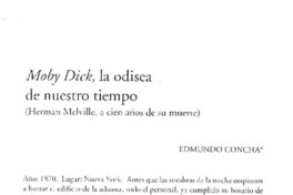 Moby Dick, la odisea de nuestro tiempo
