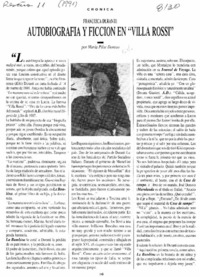 Autobiografía y ficción en "Villa Rossi"