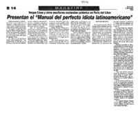 Presentan el "Manual del perfecto idiota latinoamericano" Vargas Llosa y otros escritores encienden polémica en Feria del Libro