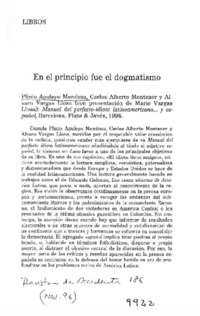En el principio fue el dogmatismo