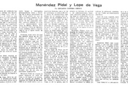 Menéndez Pidal y Lope de Vega