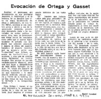 Evocación de Ortega y Gasset