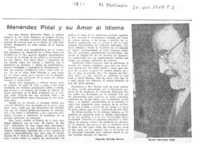Menéndez Pidal y su amor al idioma