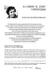 M. S. Merwin, "El Último" y otros poemas