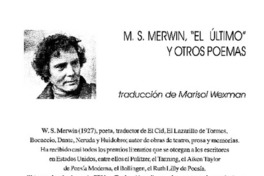M. S. Merwin, "El Último" y otros poemas