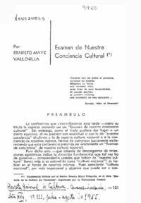 Examén de nuestra conciencia cultural