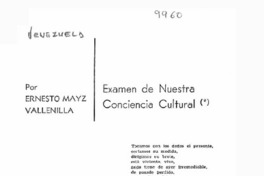 Examén de nuestra conciencia cultural