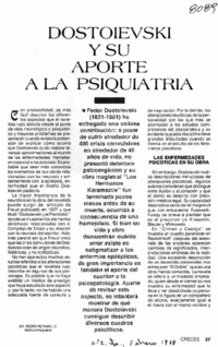 Dostoievski y su aporte a la psiquiatría