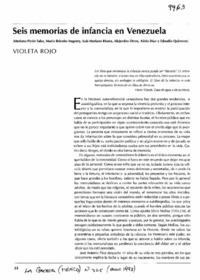 Seis memorias de infancia en Venezuela