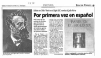 Por primera vez en español Editan en Chile "París en el SIglo XX", novela de Julio Verne